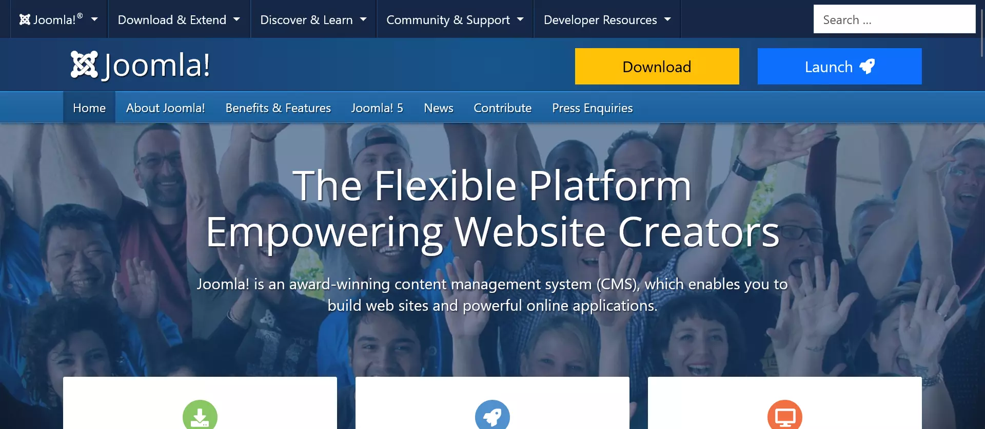 Website of the CMS project, Joomla! Website of the CMS project, Joomla!