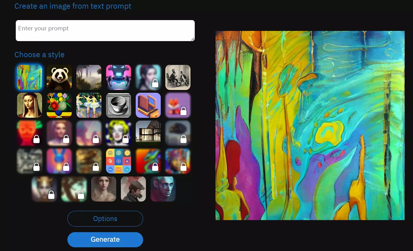 Screenshot of the Deep AI user interface Screenshot of the Deep AI user interface