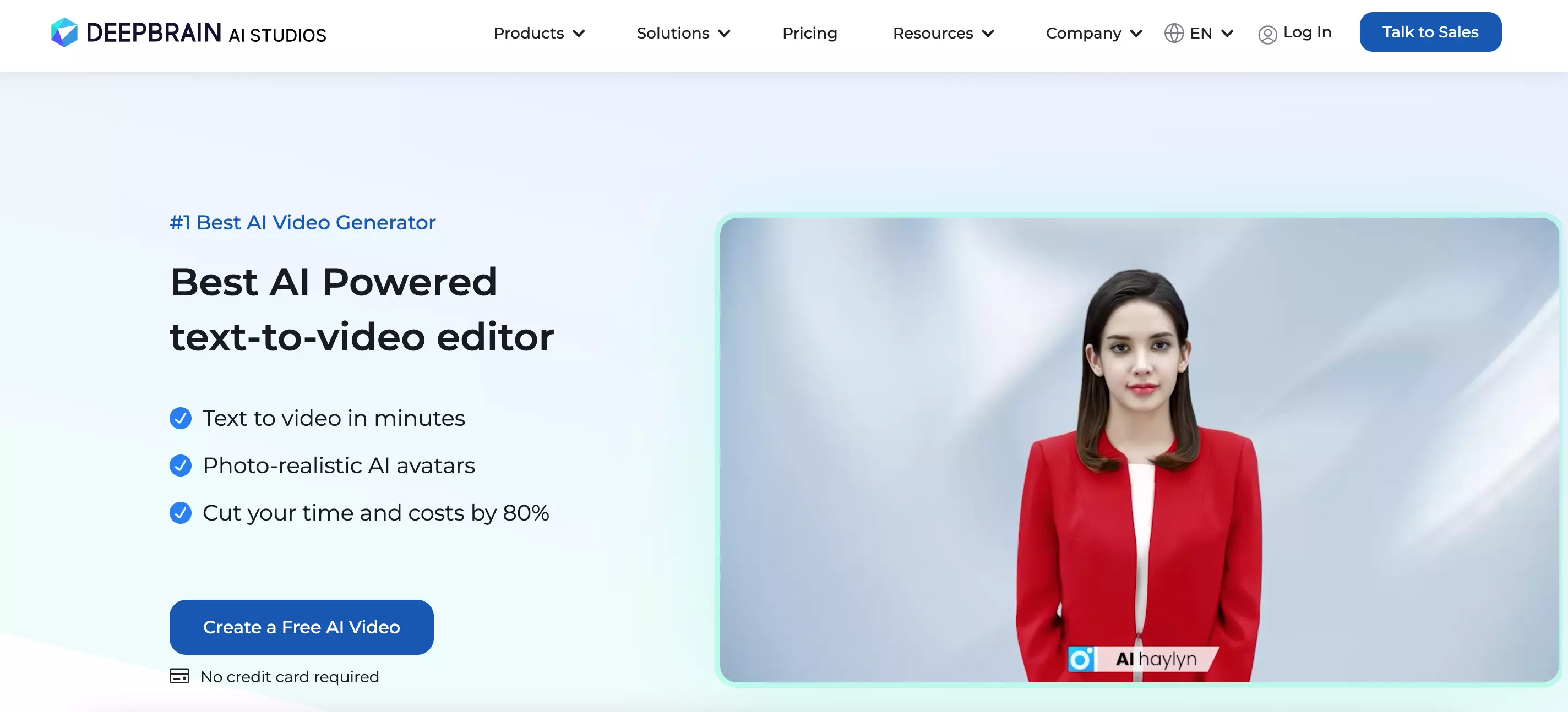 Screenshot of Deepbrain AI homepage Screenshot of Deepbrain AI homepage