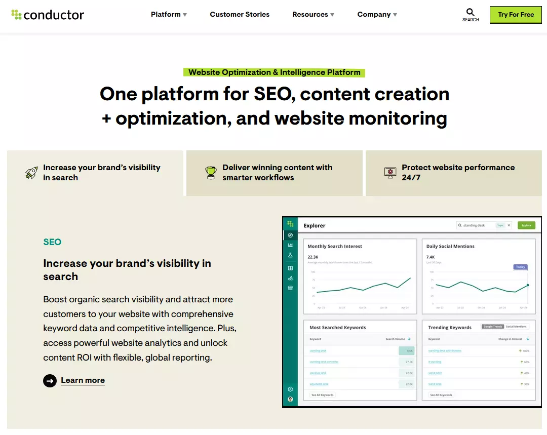 Conductor website, previously Searchmetrics Conductor website, previously Searchmetrics